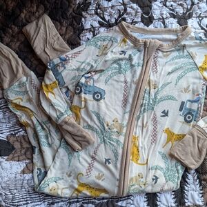 Little Sleepies Jungle Theme Bamboo Pajamas 6-12 Month